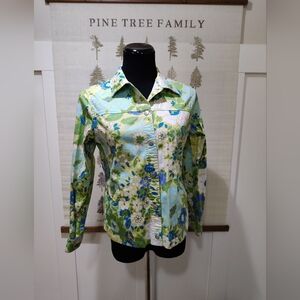 Tabi Retro Floral Print Snap Front Lightweight Jacket Women's Size XS